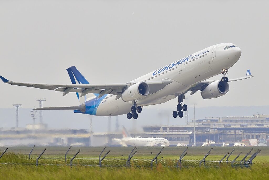 A330 of Corsair taking off
