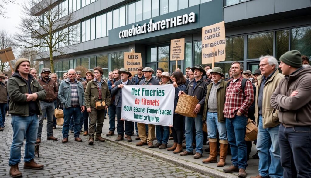 les agriculteurs du bassin loire bretagne se mobilisent en manifestation devant l'agence de l'eau à orléans pour défendre leurs intérêts et sensibiliser aux enjeux agricoles et environnementaux.