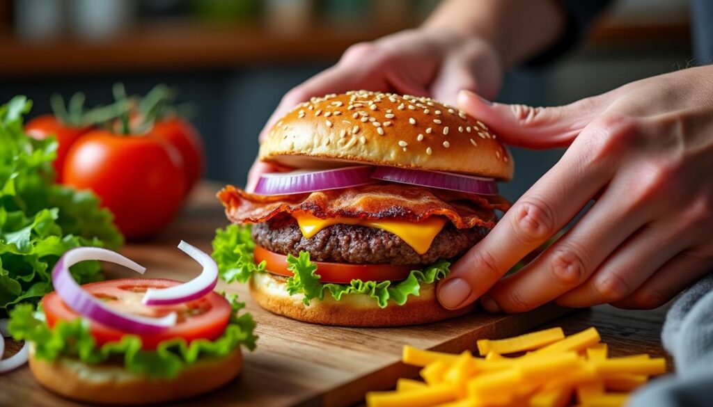 découvrez comment préparer un burger maison savoureux et simple avec nos astuces faciles, des ingrédients frais, et des étapes claires pour un repas délicieux fait chez vous.